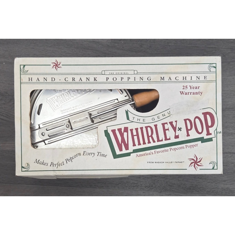 Vintage 1999 Whirley Pop Popcorn Popper New In Sealed Box Wabash Valley Farms